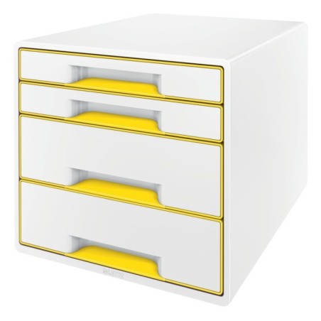 Bloco de 4 Gavetas Leitz WOW Cube 5213-20-16 A4+ Branco/Amarelo