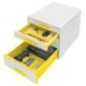 Bloco de 4 Gavetas Leitz WOW Cube 5213-20-16 A4+ Branco/Amarelo Bloco de 4 Gavetas Leitz WOW Cube 5213-20-16 A4+ Branco/Amarelo