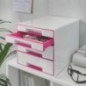Bloco de 4 Gavetas Leitz WOW Cube 5213-20-23 A4+ Branco/Rosa Bloco de 4 Gavetas Leitz WOW Cube 5213-20-23 A4+ Branco/Rosa