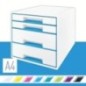 Bloco de 4 Gavetas Leitz WOW Cube 5213-20-36 A4+ Branco/Azul Bloco de 4 Gavetas Leitz WOW Cube 5213-20-36 A4+ Branco/Azul
