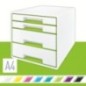 Bloco de 4 Gavetas Leitz WOW Cube 5213-20-54 A4+ Branco/Verde Bloco de 4 Gavetas Leitz WOW Cube 5213-20-54 A4+ Branco/Verde