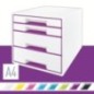 Bloco de 4 Gavetas Leitz WOW Cube 5213-20-62 A4+ Branco/Violeta Bloco de 4 Gavetas Leitz WOW Cube 5213-20-62 A4+ Branco/Violeta