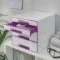 Bloco de 4 Gavetas Leitz WOW Cube 5213-20-62 A4+ Branco/Violeta Bloco de 4 Gavetas Leitz WOW Cube 5213-20-62 A4+ Branco/Violeta