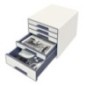 Bloco de 5 Gavetas Leitz WOW Cube 5214-20-01 A4+ Branco/Cinzento