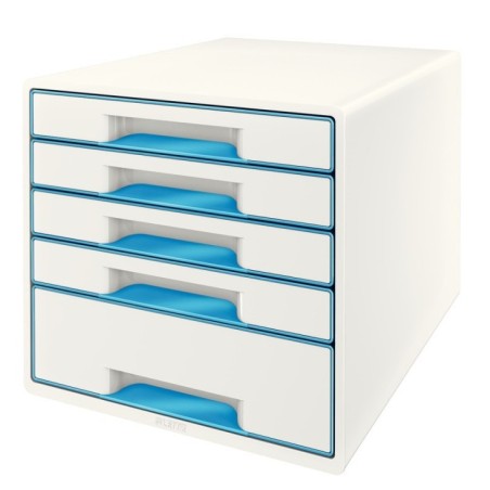 Bloco de 5 Gavetas Leitz WOW Cube 5214-20-36 A4+ Branco/Azul
