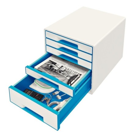 Bloco de 5 Gavetas Leitz WOW Cube 5214-20-36 A4+ Branco/Azul