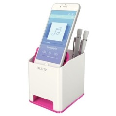 Copo Porta-Lápis Leitz WOW Sound 5363-10-23 Branco/Rosa