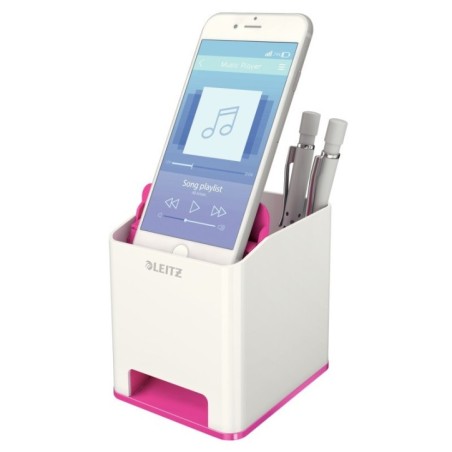 Copo Porta-Lápis Leitz WOW Sound 5363-10-23 Branco/Rosa