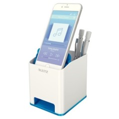 Copo Porta-Lápis Leitz WOW Sound 5363-10-36 Branco/Azul