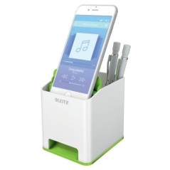 Copo Porta-Lápis Leitz WOW Sound 5363-10-54 Branco/Verde