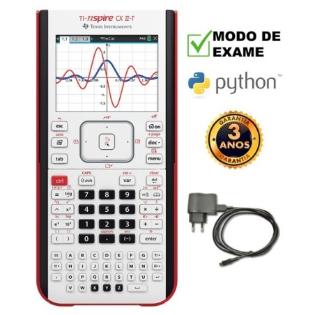 Conjunto Calculadora Texas TI-Nspire CX II-T+Carregador
