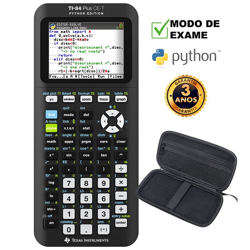 Conjunto Calculadora Texas TI-84 Plus CE-T+ Estojo Conjunto Calculadora Texas TI-84 Plus CE-T+ Estojo
