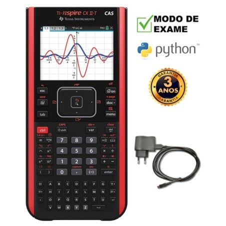 Conjunto Calculadora Texas TI-Nspire CX II-T CAS+Carregador