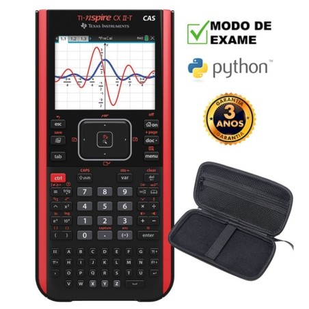 Conjunto Calculadora Texas TI-Nspire CX II-T CAS+Estojo