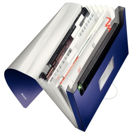 Pasta Classificadora Leitz Style 3957-00-69 A4 PP 6 Sep. Azul