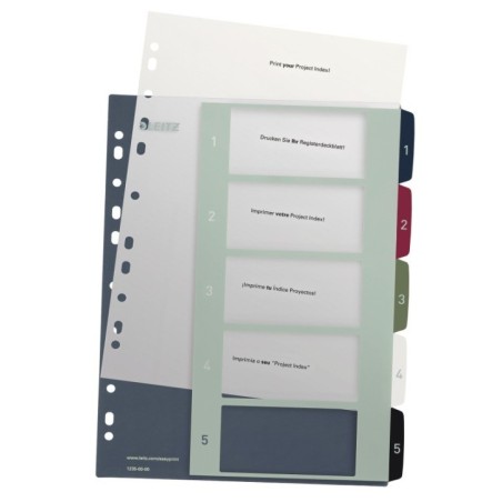 Índice de Plástico Leitz Style 1235-00-00 A4+ PP 300µm 1 a 5