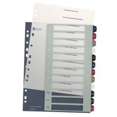 Índice de Plástico Leitz Style 1238-00-00 A4+ PP 300µm 1 a 12