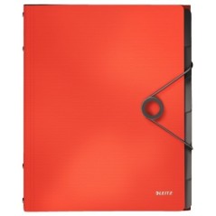 Pasta Classificadora Leitz Solid 4569-10-20 A4 PP 6 Sep. Vermelho