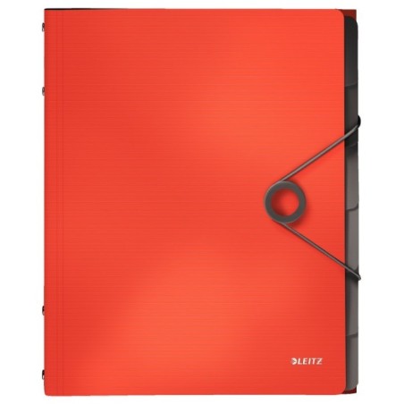 Pasta Classificadora Leitz Solid 4569-10-20 A4 PP 6 Sep. Vermelho
