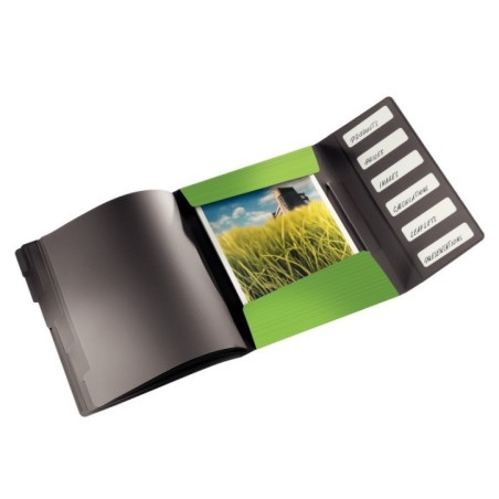 Pasta Classificadora Leitz Solid 4569-10-50 A4 PP 6 Sep. Verde