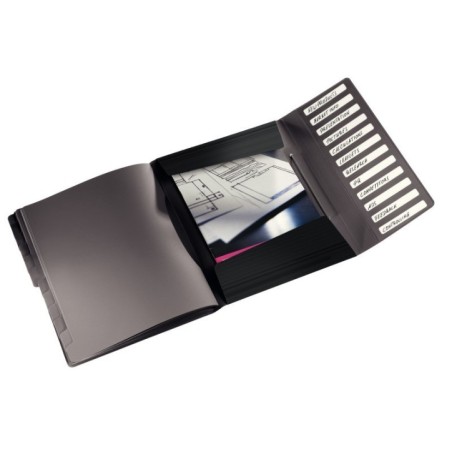 Pasta Classificadora Leitz Solid 4570-10-95 A4 PP 12 Separadores Preto