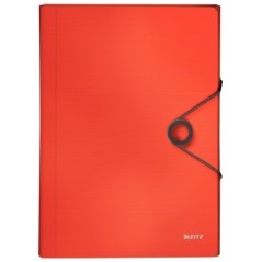 Pasta Classificadora Leitz Solid 4579-10-20 A4 PP 6 Sep. Vermelho