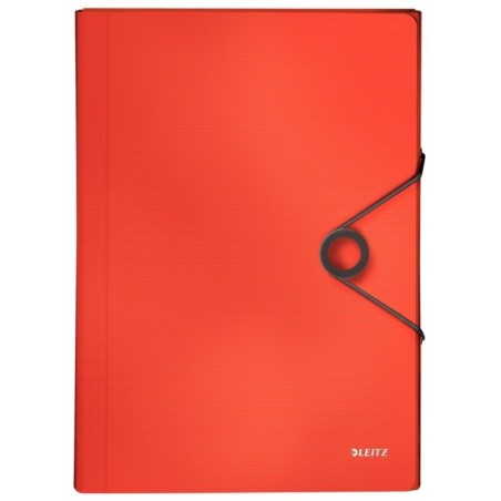 Pasta Classificadora Leitz Solid 4579-10-20 A4 PP 6 Sep. Vermelho
