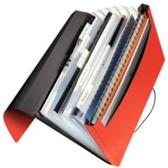 Pasta Classificadora Leitz Solid 4579-10-20 A4 PP 6 Sep. Vermelho