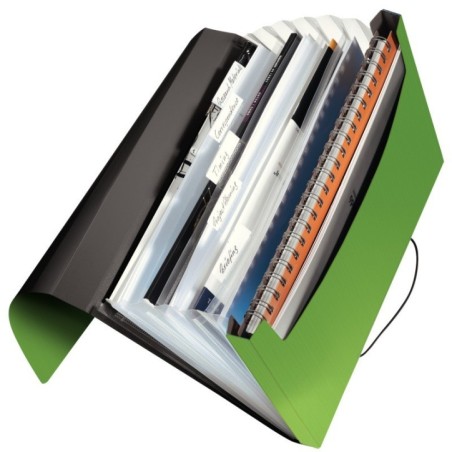 Pasta Classificadora Leitz Solid 4579-10-50 A4 PP 6 Sep. Verde