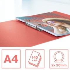 Dossier de Arquivo Esselte Colour Breeze 628435 A4 L27mm 2xRØ20mm PP Coral