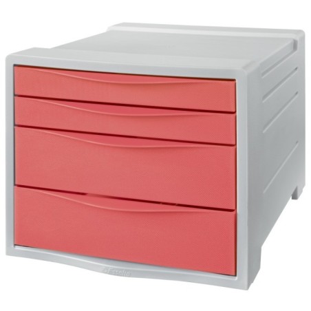 Bloco de 4 Gavetas Esselte Colour Breeze 628457 A4 Coral