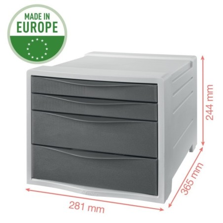 Bloco de 4 Gavetas Esselte Colour Breeze 628457 A4 Coral