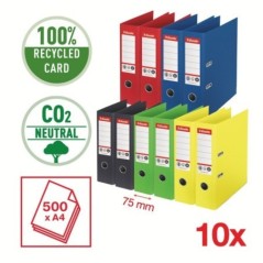 Pasta de Arquivo Esselte Nº1 CO2 Neutral 627571 A4 L75mm Sortido