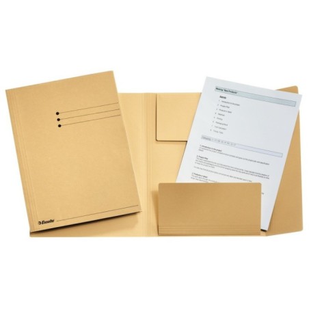 Subcapa de Cartolina Esselte 3 Abas 1033304 A4+ 275g/m² Bege