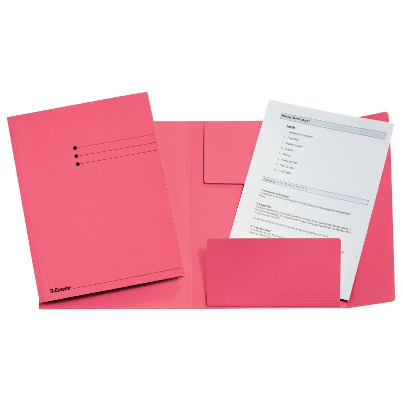 Subcapa de Cartolina Esselte 3 Abas 1033321 A4+ 275g/m² Rosa Subcapa de Cartolina Esselte 3 Abas 1033321 A4+ 275g/m² Rosa