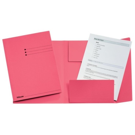 Subcapa de Cartolina Esselte 3 Abas 1033321 A4+ 275g/m² Rosa