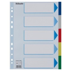 Separador de Plástico Esselte 15259 A4 PP 120µm 5 Divisórias