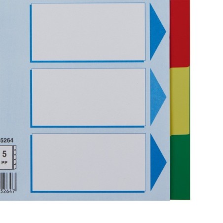 Separador de Plástico Esselte 15264 A5 PP 120µm 5 Divisórias