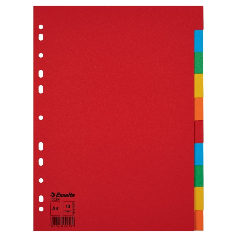 Separador de Cartolina Esselte Pendarec 100201 A4 160g 10 Divisórias Separador de Cartolina Esselte Pendarec 100201 A4 160g 10 Divisórias