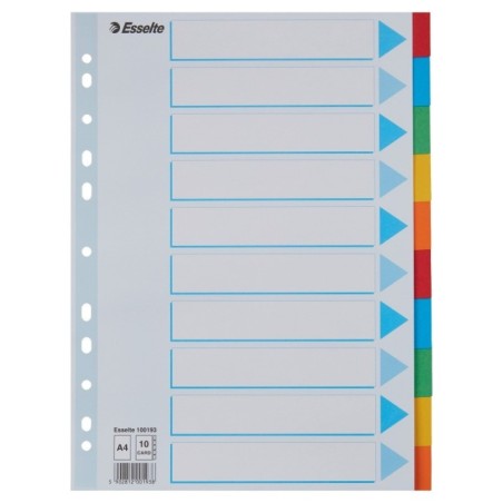 Separador de Cartolina Esselte Pendarec 100193 A4 160g 10 Divisórias