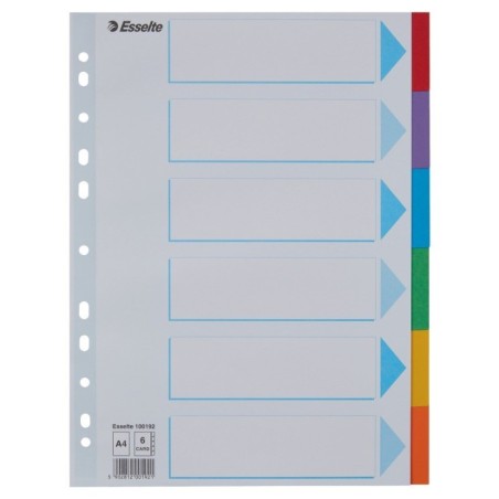 Separador de Cartolina Esselte Pendarec 100192 A4 160g 6 Divisórias