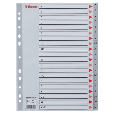 Índice de Plástico Esselte 100112 A4 PP 120µm A-Z