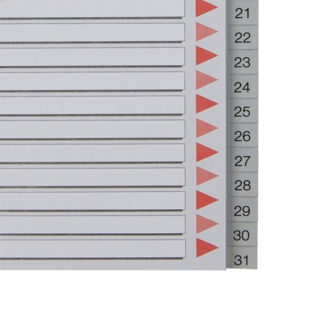 Índice de Plástico Esselte 100108 A4 PP 120µm 1 a 31