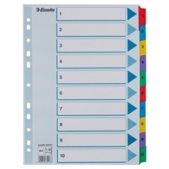 Índice de Cartolina Esselte 100161 A4 160g/m² 1 a 10