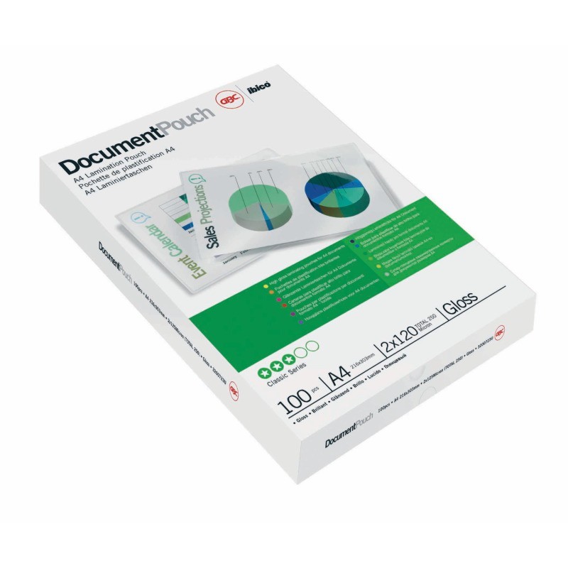 Bolsa de Plastificação GBC A4 80µm IB585036 Cx.100 Brilhante Bolsa de Plastificação GBC A4 80µm IB585036 Cx.100 Brilhante