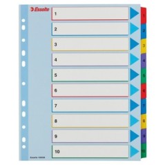 Índice de Cartolina Esselte 100208 A4+ 160g/m² 1 a 10