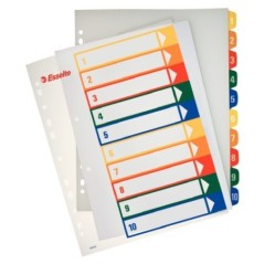 Índice de Plástico Esselte 100213 A4+ PP 300µm 1 a 10