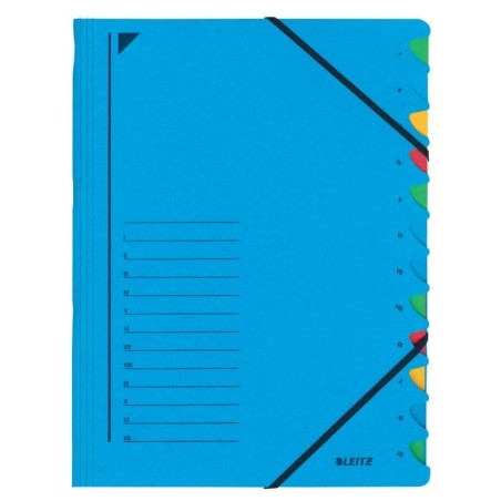 Pasta Classificadora Leitz 3912-03-35 A4 430g/m² 12 Separadores Azul