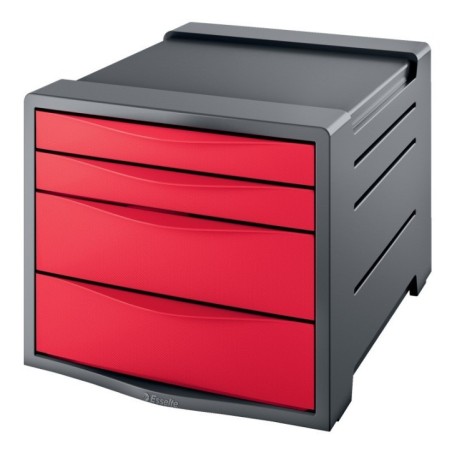 Bloco de 4 Gavetas Esselte Europost Vivida 623960 A4 Vermelho