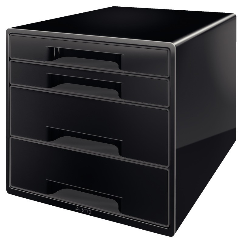 Bloco de 4 Gavetas Leitz WOW Cube 5252-10-95 A4+ Preto/Cinzento